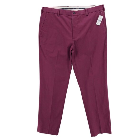 NWT BROOKS BROTHERS Clark Fit Advantage Chino Pants Burgundy Red Stretch 40x32 - Picture 2 of 9